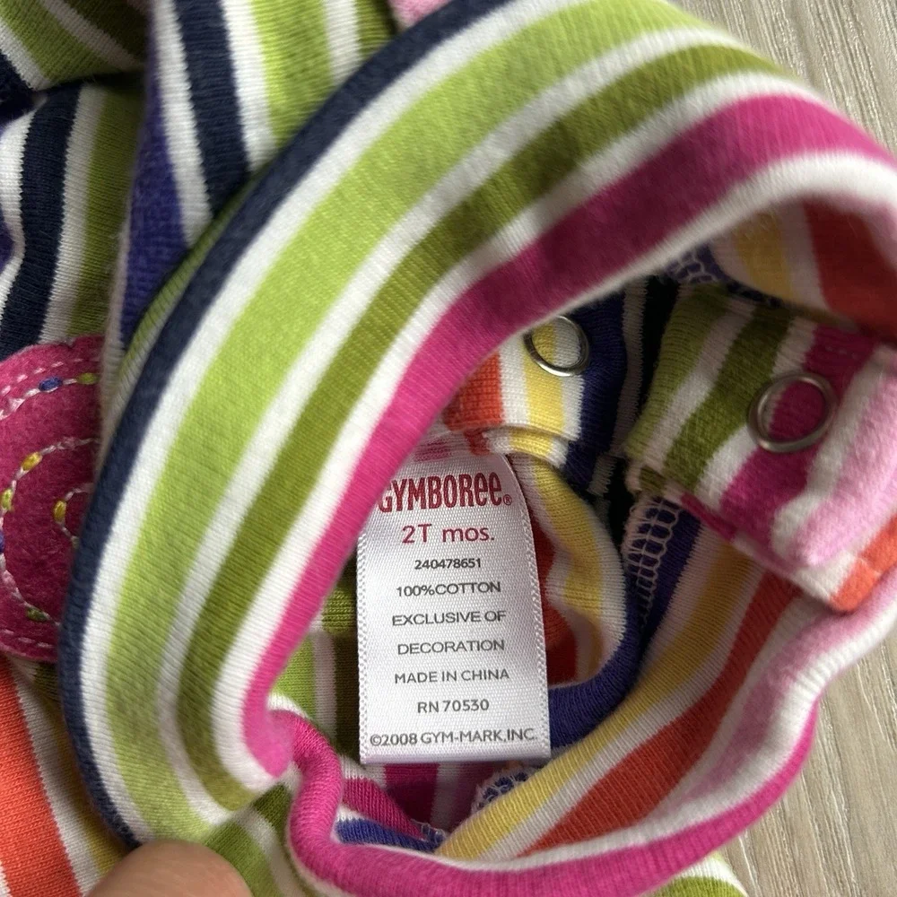Gymboree 2008‎ Candy Shoppe Turtle Neck One Piece Size 2T Rainbow Retro